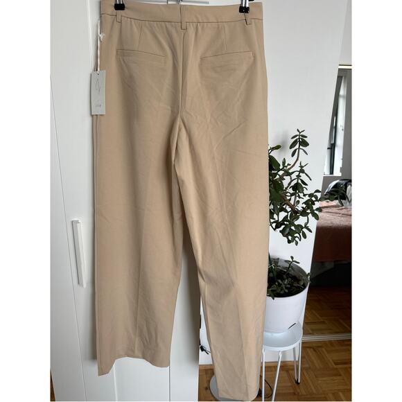 Joie Women's Pleated Tan Wide-Leg High Rise Dress Pants Size 6, NWT - Picture 2 of 5